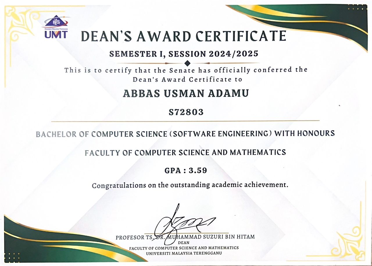 Dean's Award Sem 3