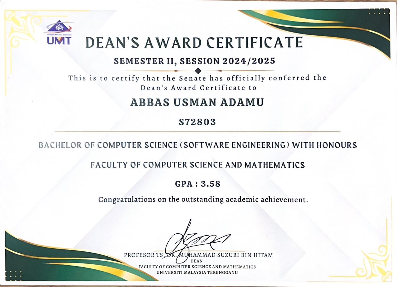 Dean's Award Sem 4